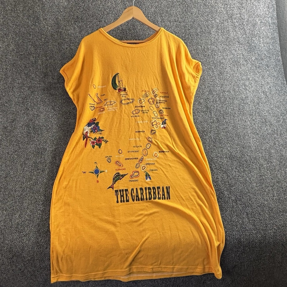 Pacific Fashions The Caribbean T-Shirt Dress Caribbean Islands size L
